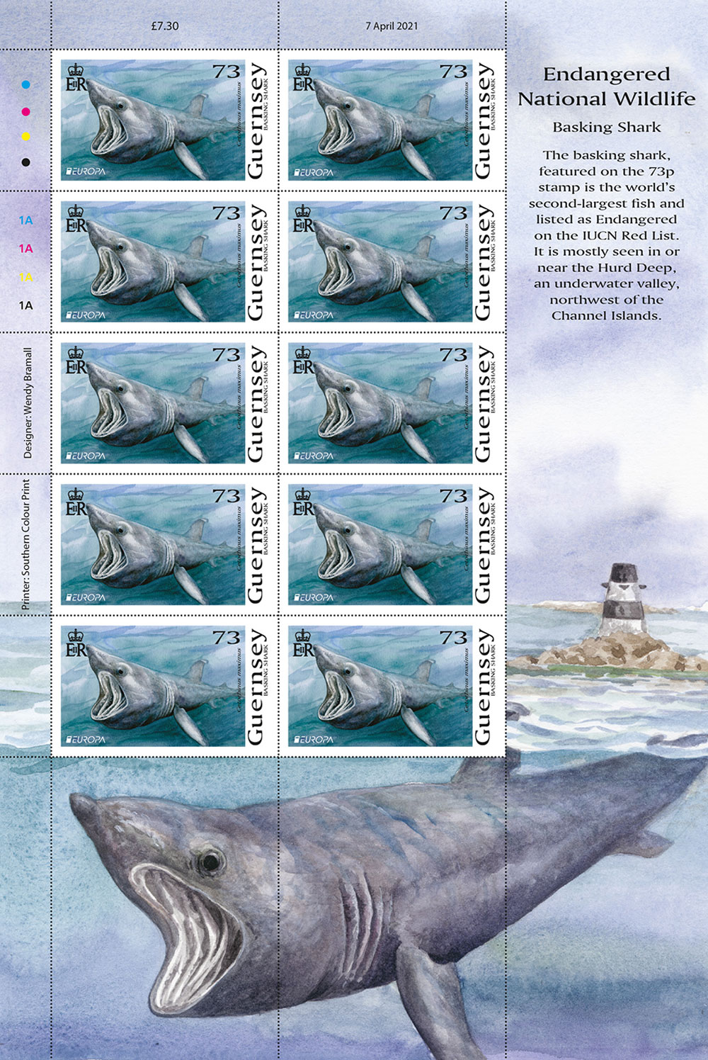 Sheet of 10 (Europa 73p)